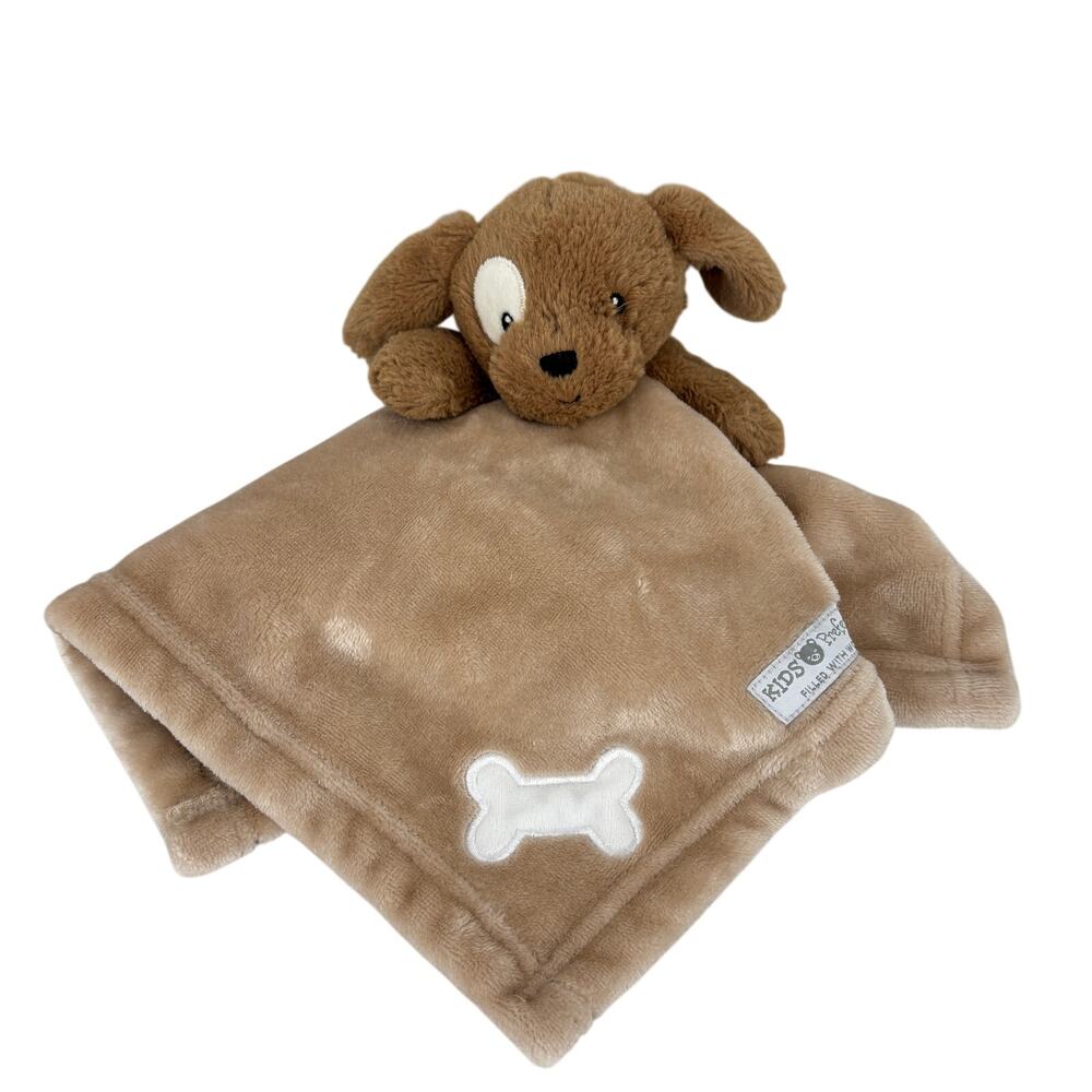 Kids Preferred Puppy Dog Lovey Brown Eye Patch Bone Security Blanket 14 Inch